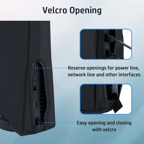 Vista 7 de Wigearss vertical Mode Dust Cover for PS5 Console 1680D Oxford Cloth Anti-Scratch Waterproof Dust Guard Backend Cutaway Design
