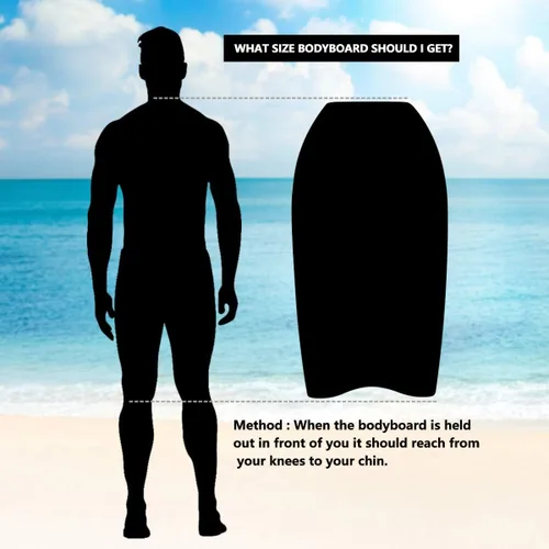 Vista 7 de Bodyboard con correa de muñeca, 33 pulgadas/37 pulgadas/42 pulgadas tablero de cuerpo ligero con núcleo EPS y superficie inferior lisa de alta