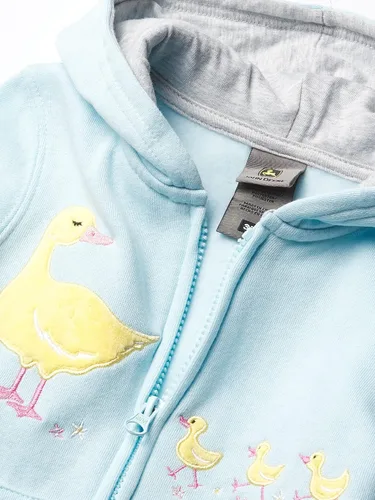 Vista 2 de John Deere Sudadera con capucha de forro polar con cremallera para niñas