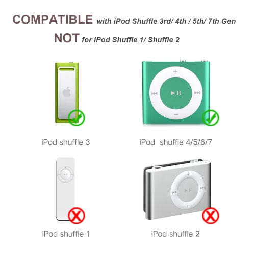 Vista 5 de iMangoo Cable de carga para iPod Shuffle - Cable de sincronización de datos USB con conector AUX macho de 0.138 in a adaptador USB macho