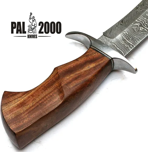 Vista 8 de PAL 2000 KNIVES Cuchillo Bowie hecho a mano de acero de Damasco de 19 pulgadas con funda 9291