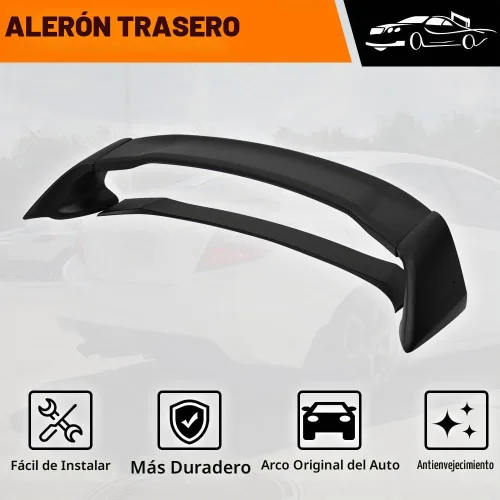 Vista 2 de Alerón de maletero para Honda Civic Sedan 2012-2015 de 4 puertas, negro sin pintar