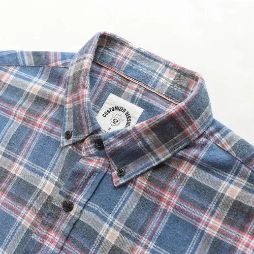 Vista 5 de Dubinik Flannel Shirt for Men Casual Button Down Work Soft All Cotton Lightweight Flannel Mens Plaid Shirts Long Sleeve