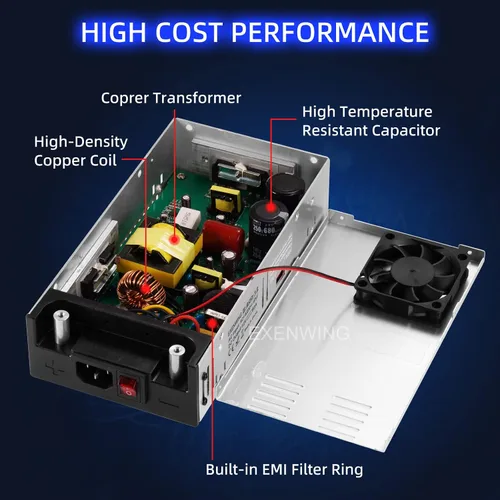 Vista 3 de Fuente de alimentación conmutada AC/DC de 12 V 50 A 600 W SMPS Convertidor de 110 V a 12 V Transformador todo en uno para bomba de motor, cámara