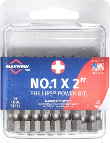 Vista 6 de Mayhew Tools 19213-10 USA Phillips Power Bit, n.º 1 x 2 pulgadas, paquete de 10