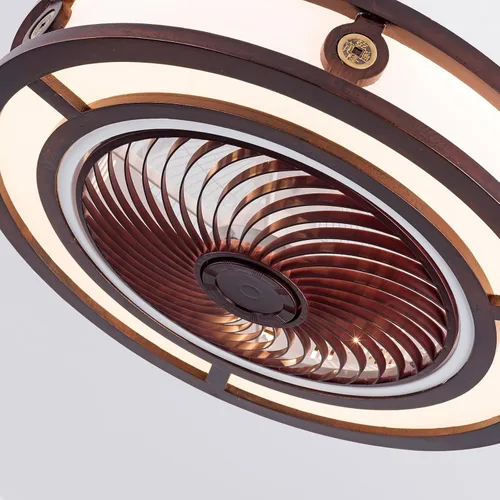 Vista 5 de LOYALHEARTDY Ventilador de techo rojo de 20 pulgadas con control remoto de luz LED, temporizador de 6 velocidades de 1/2/4 horas, silencioso