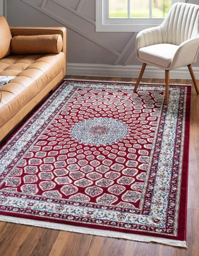 Vista 19 de Unique Loom Narenj Collection - Alfombra clásica con diseño de medallón texturizado tradicional, 3 x 5 pies, 1 pulgada, rectangular, color Azul