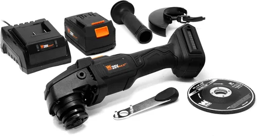 Vista 2 de WEN Amoladora angular inalámbrica, sin escobillas con batería de iones de litio de 20 V máx. 4.0 Ah y cargador (20944), color negro