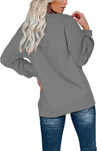 Vista 2 de KINGFEN Sudadera de manga larga con cremallera de un cuarto para mujer