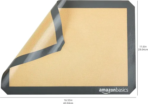 Vista 4 de Amazon Basics Tapete de silicona antiadherente para hornear, apto para alimentos, apto para lavavajillas, resistente al calor, 16.5 x 11.6 pulgadas