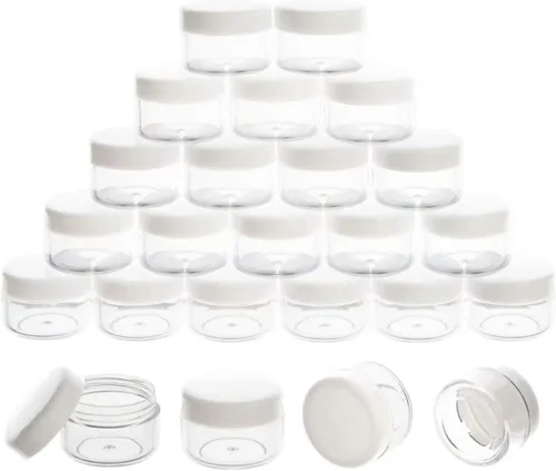 Vista 11 de 5 Gramos Contenedores de Muestra con Tapas, 25 Piezas Mini Contenedores de Maquillaje, Contenedores Cosméticos de Viaje de Plástico Vacío con Negro
