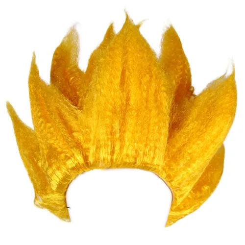 Vista 8 de Peluca de Gokus para niños, con diseño de dragones y bolas Z, peluca de cosplay Super Saiyans Gokus, peluca para fiesta de Halloween, peluca