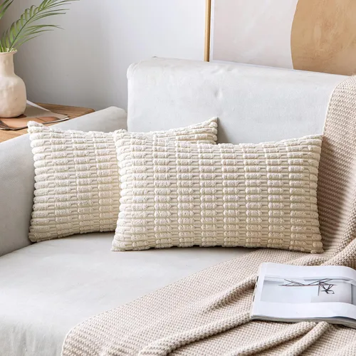 Vista 31 de MIULEE - Paquete de 2 fundas de cojín decorativas de corduroy, modernas y boho, suaves, con rayas, decoración del hogar, sofá, sala de estar, sillón