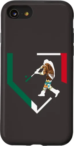 Vista 8 de Funda para iPhone 12 mini Mexico High School Baseball Player Mexican Flag Home Plate Case