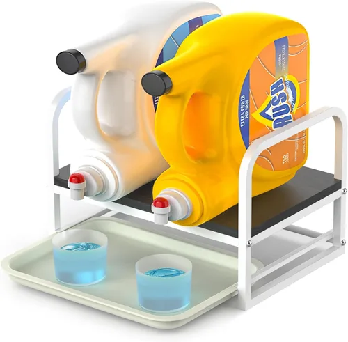 Vista 10 de Soporte para Detergente de Ropa Líquido, Soporte para Detergente de Ropa, Soporte para Detergente Líquido con Bandeja para Goteo