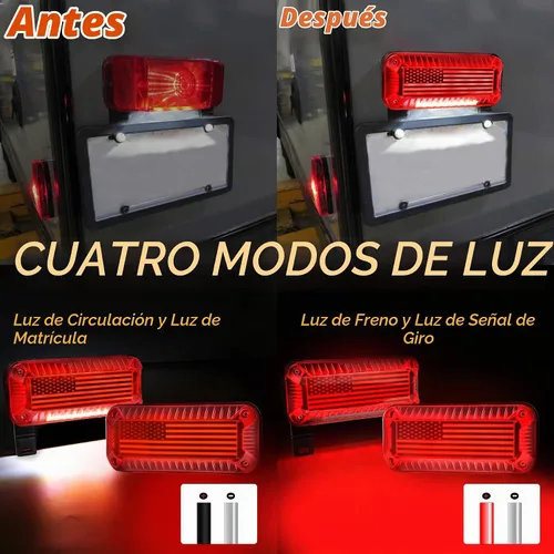 Vista 2 de Luces traseras POVTOR para RV, 57 luces LED para tráiler de camping con señal de marcha/giro/freno/luz de matrícula de parada, luces traseras LED