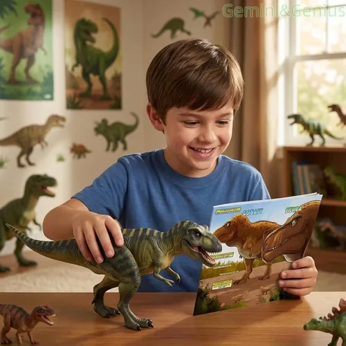 Vista 2 de Gemini&Genius - Figura de acción de dinosaurio del parque mundial Jurásico. Educación de ciencias preescolar. Juguetes de modelo de la colección