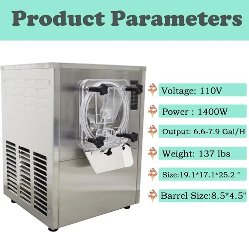 Vista 2 de Máquina comercial de helado duro para servir helados duros de acero inoxidable con panel de operación inteligente 25-30L/H Máquina de helado