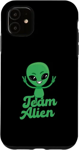 Vista 5 de iPhone 13 Pro para Alien Aliens Lovers Green Alien Meme Team Alien Skin Case