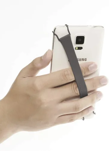 Vista 5 de TFY Soporte de correa de mano de silicona de seguridad para teléfonos inteligentes Gris