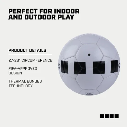 Vista 3 de Capelli Sport Balón de fútbol tamaño 5, 4 cubos de competición clásica Elite pelota de fútbol para jugadores jóvenes y adultos, entrenamiento al