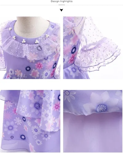 Vista 6 de Vestidos de disfraces para niños disfraz de Mirabel Isabela Pepa o Luisa Madrigal