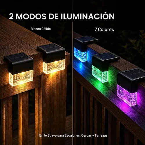 Vista 3 de SUNFACE Luces solares para terraza al aire libre, paquete de 4 luces solares impermeables para valla