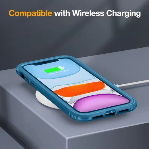 Vista 4 de Miracase Serie de vidrio para iPhone 11 de 6.1 pulgadas, funda protectora de cuerpo completo resistente mejorada con protector de pantalla de vidrio