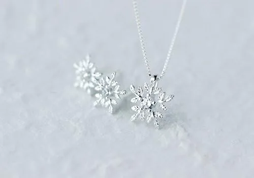 Vista 2 de Helen de Lete Rhinestone Copo de nieve collar gargantilla de plata de ley 925