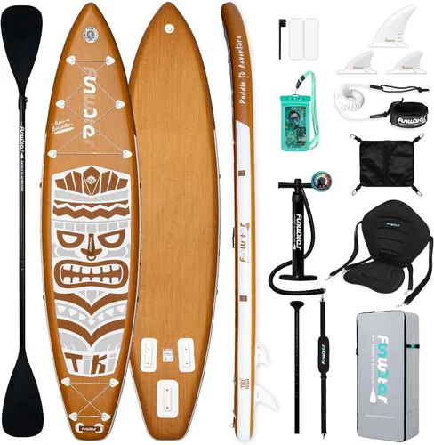 Vista 15 de FunWater Inflatable Stand Up Paddle Board with Beginners SUP Accessories 10'6'' SUP,Anti-Slip EVA Deck,200-450lbs Capacity/Big Fin，Inflatable