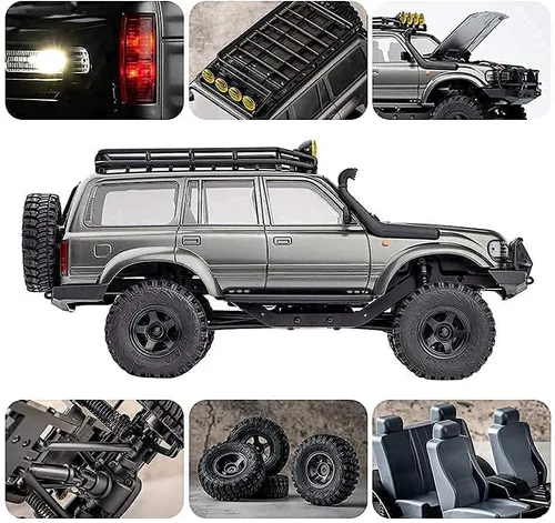 Vista 3 de Fms FCX18S 1/18 Land Cruiser LC80 S RC Rock Crawler Scale Katana Toyota RC Car 2.4Ghz 4WD Off-Road Impermeable RC Truck Vehículo RTR All Terrains