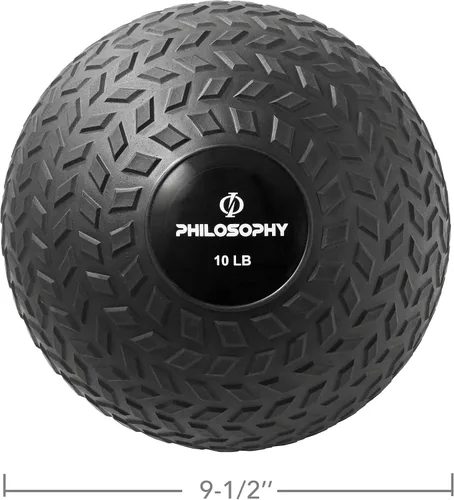 Vista 4 de Philosophy Gym Slam Ball - Pelota medicinal con peso y banda de rodadura de fácil agarre