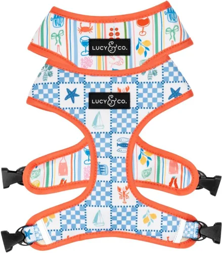 Vista 13 de Lucy & Co. Lindo arnés reversible para perros con cuello halter para caminar, el mejor diseño de arneses para mascotas XS a XL, chaleco acolchado