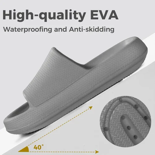 Vista 7 de Leevar Sandalias Cloud para mujeres y hombres, suaves, cómodas, relajantes, suela gruesa, antideslizantes, fáciles de limpiar, para ducha, natación
