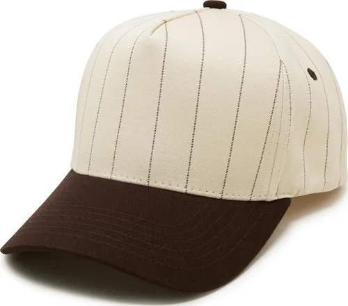 Vista 28 de Funky Junque - Sombreros Snapback de Lona Vintage de Dos Tonos Rayas a rayas - Rojo/Beige