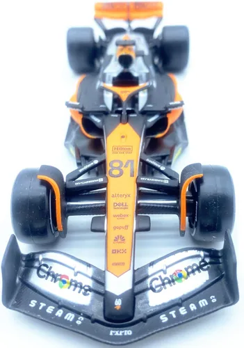 Vista 5 de HTLNUZD Bburago 1:43 2023 GP británico F1MCL60#81 Coche de carreras de aleación de Oscar 1/43 MCL60#81 Fórmula Uno Die Cast para adultos Colección