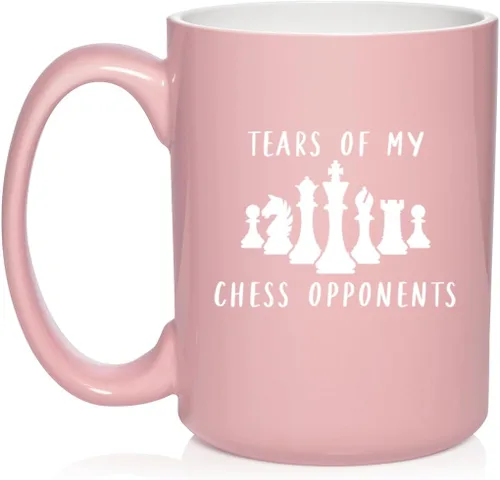 Vista 11 de Daylor Taza de café de cerámica con diseño de los oponentes de las lágrimas de mi ajedrez, regalo para ella, él, amigo, compañero de trabajo