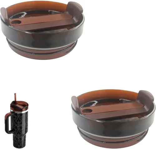 Vista 14 de Paquete de 2 tapas para vaso de 40 onzas compatibles con Stanley Quencher, cubiertas de vaso de acero inoxidable a prueba de derrames y resistentes