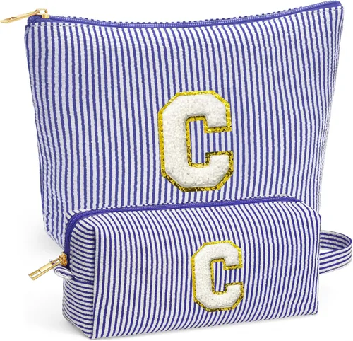 Vista 64 de Set de Bolsos de Maquillaje de Viaje - Bolso Inicial de Aseo de Viaje, Bolso de Cosméticos Portátil Bolso de Maquillaje de Viaje con Artículos Azul