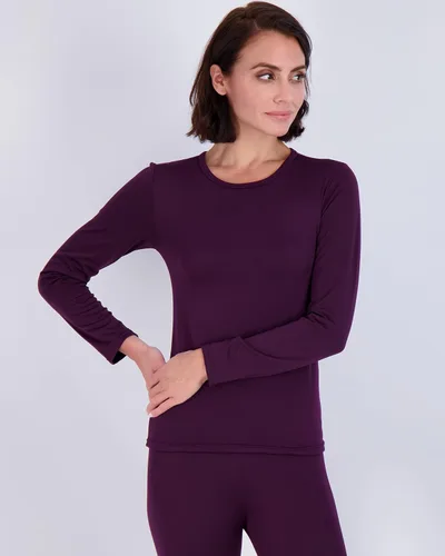 Vista 4 de Conjunto de ropa interior térmica para mujer, ropa interior térmica para mujer, parte superior e inferior con forro polar
