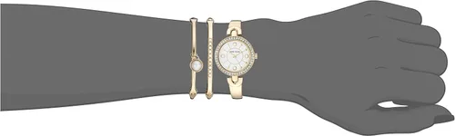 Vista 4 de Anne Klein Womens Premium Crystal Accented Watch and Bangle Set AK3288