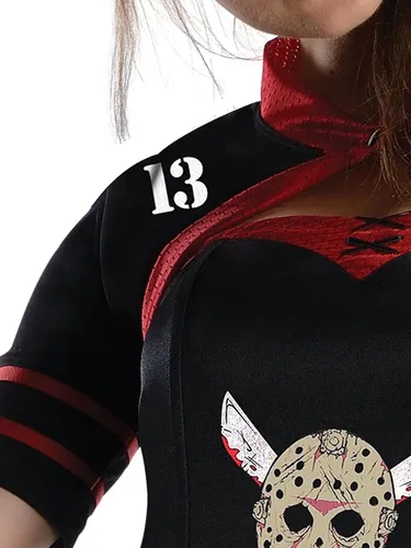 Vista 3 de Rubies Disfraz de corsé de animadora de Friday The 13th para mujer como se muestra