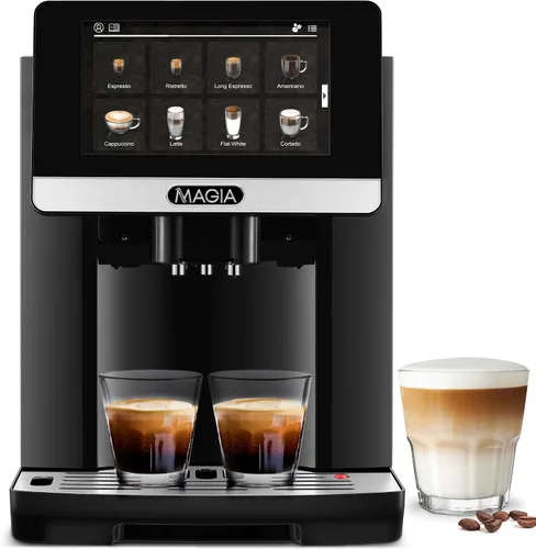 Vista 10 de Zulay Kitchen Magia Clasica - Máquina automática de café expreso con molinillo integrado, cafetera de panel táctil, espumador de leche con varita