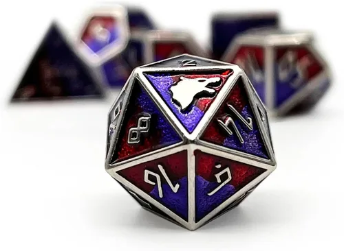 Vista 15 de Norse Foundry Banshee Wail - Juego de 7 dados poliédricos de metal completo para juegos de matemáticas DND Pathfinder