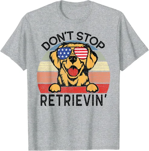 Vista 5 de Golden Retriever Dog Don't Stop Retrievin' Camiseta, Gris