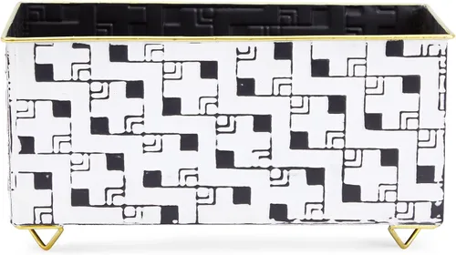 Vista 4 de Farmlyn Creek Maceta rectangular decorativa para hierbas y suculentas, decoración del hogar, cocina, baño, maceta de metal para mesa, balcones