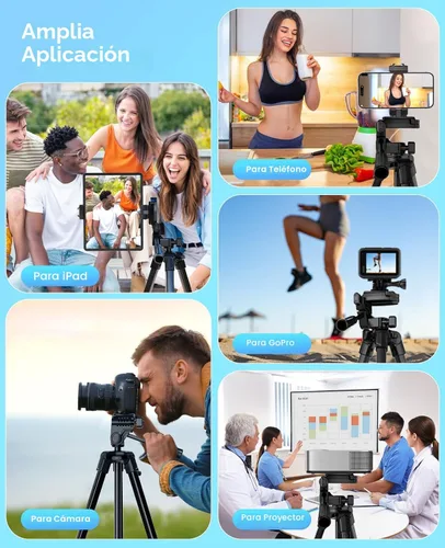 Vista 3 de MACTREM 67" iPad Tripod Stand for Tablet Phone Camera with Remote Mount Soporte 2 en 1 para iPad/Iphone de hasta 12.9 pulgadas, aluminio extensible