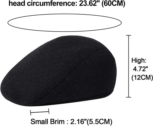 Vista 3 de DOCILA Ivy - Gorra para hombre, retráctil, invisible, con orejera, cálida, para exteriores, mezcla de lana, boina plana de Newsboy Gatsby