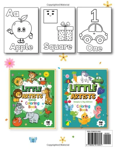 Vista 2 de Little Artists Coloring Book for Toddlers Letters, Shapes, Numbers, Colors Fun for Boys and Girls ages 1-4