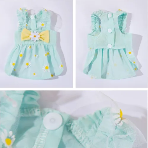 Vista 4 de Vestido de princesa elegante para perros pequeños, vestidos para perros y niñas, vestidos ligeros para mascotas